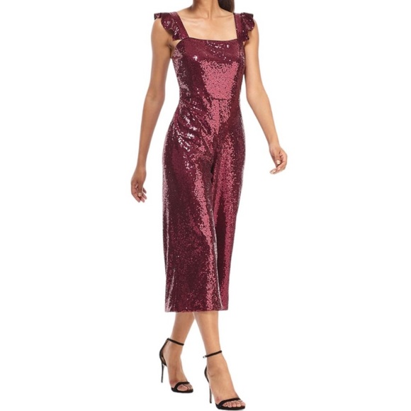 Perfect NYE Look!NWT Red Sequin Jumpsuit